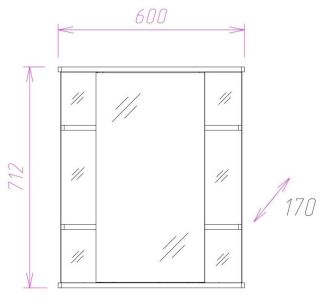 Шкаф-зеркало Onika Глория 206041 60см белый